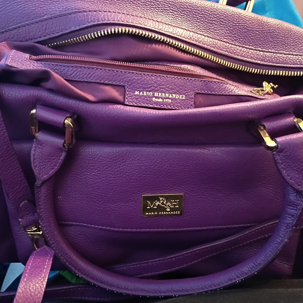 Purple Leather Handbag